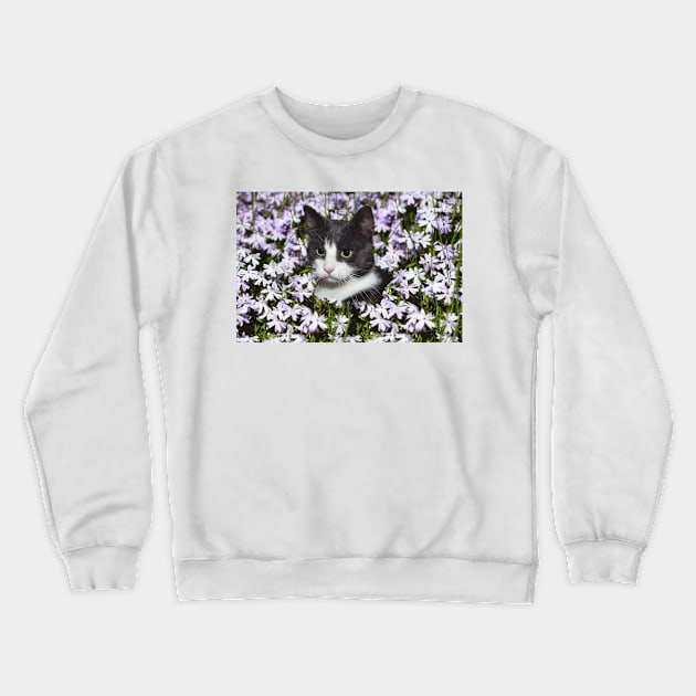 cat flower Crewneck Sweatshirt by kawaii_shop